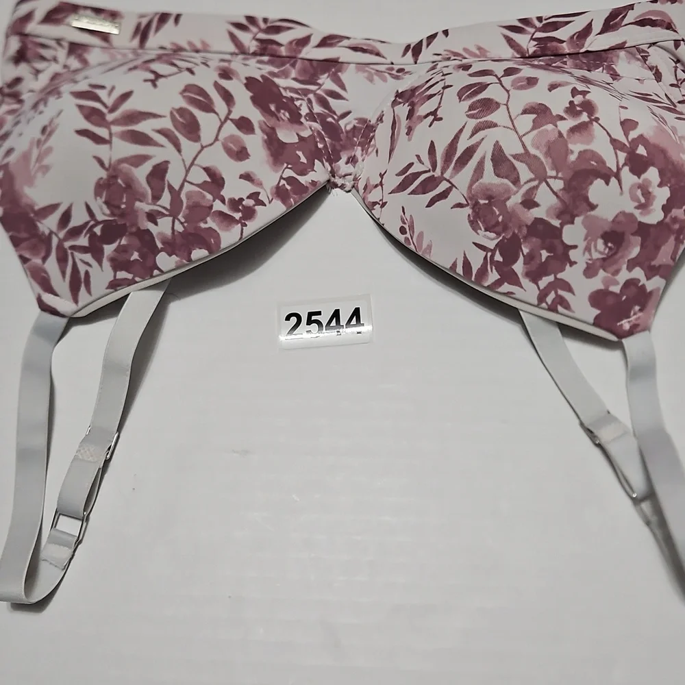 Tahari Mauve Floral Wireless Seamless Bra Size 36C - Picture 8 of 9